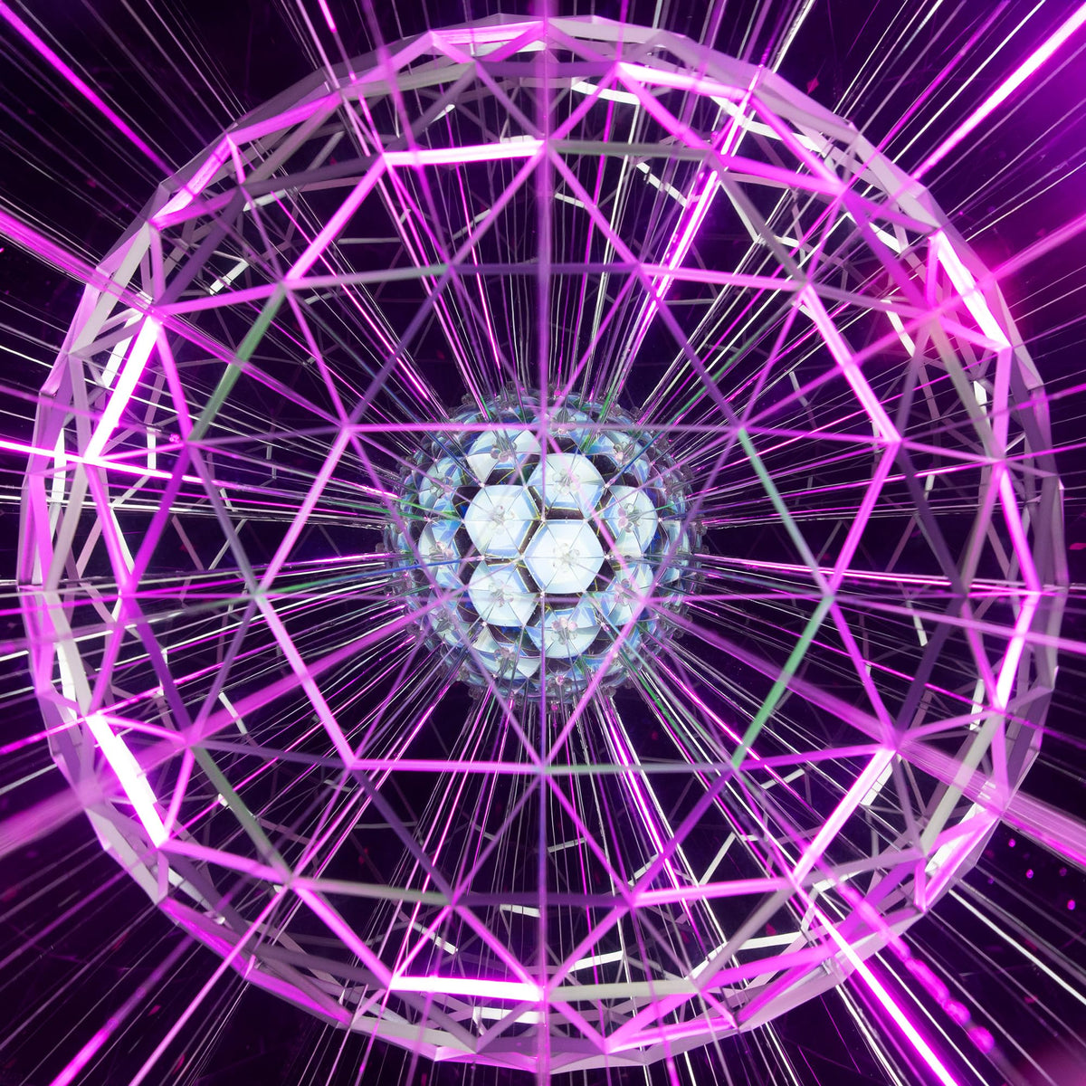 VAT19 Kaleido-Sphere glowing colors shift when pointed at windows, TVs, or LEDs