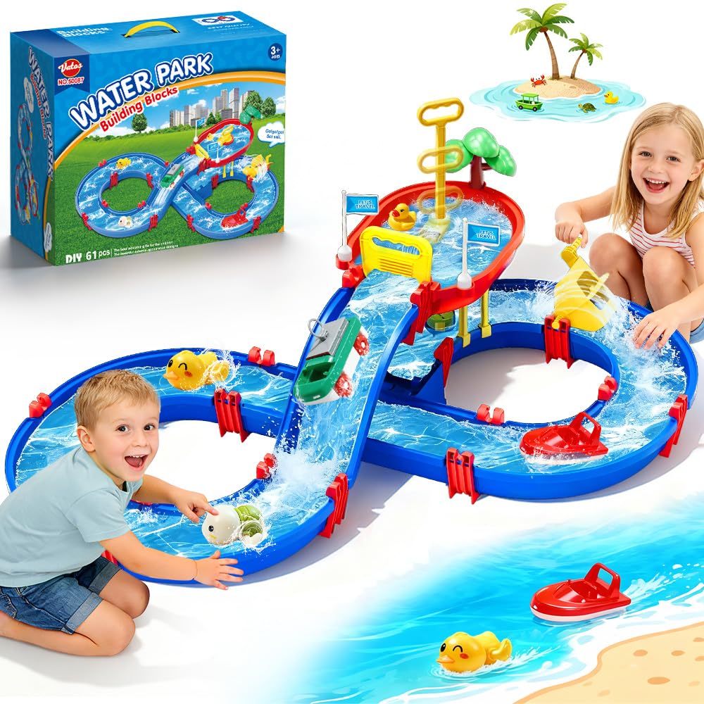 VATOS 2-tier water table with bridge promotes imaginative play and teamwork.