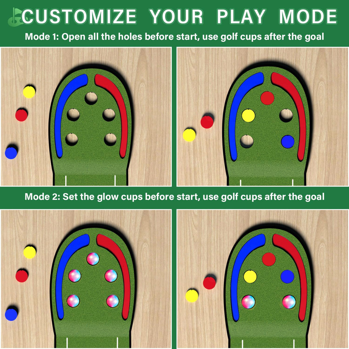 VATOS all-in-one golf kit includes clubs, balls, holes, and flags for complete practice