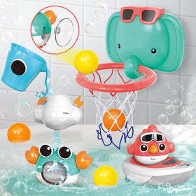 VATOS elephant basketball hoop bath toy for engaging bath time and motor skills
