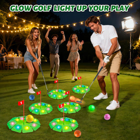 Vatos glow golf balls and holes for indoor or outdoor play