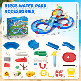 VATOS irregular orbit water path adds twists for engaging outdoor play.