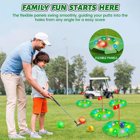 Vatos LED golf balls light up on impact for clear flight paths.