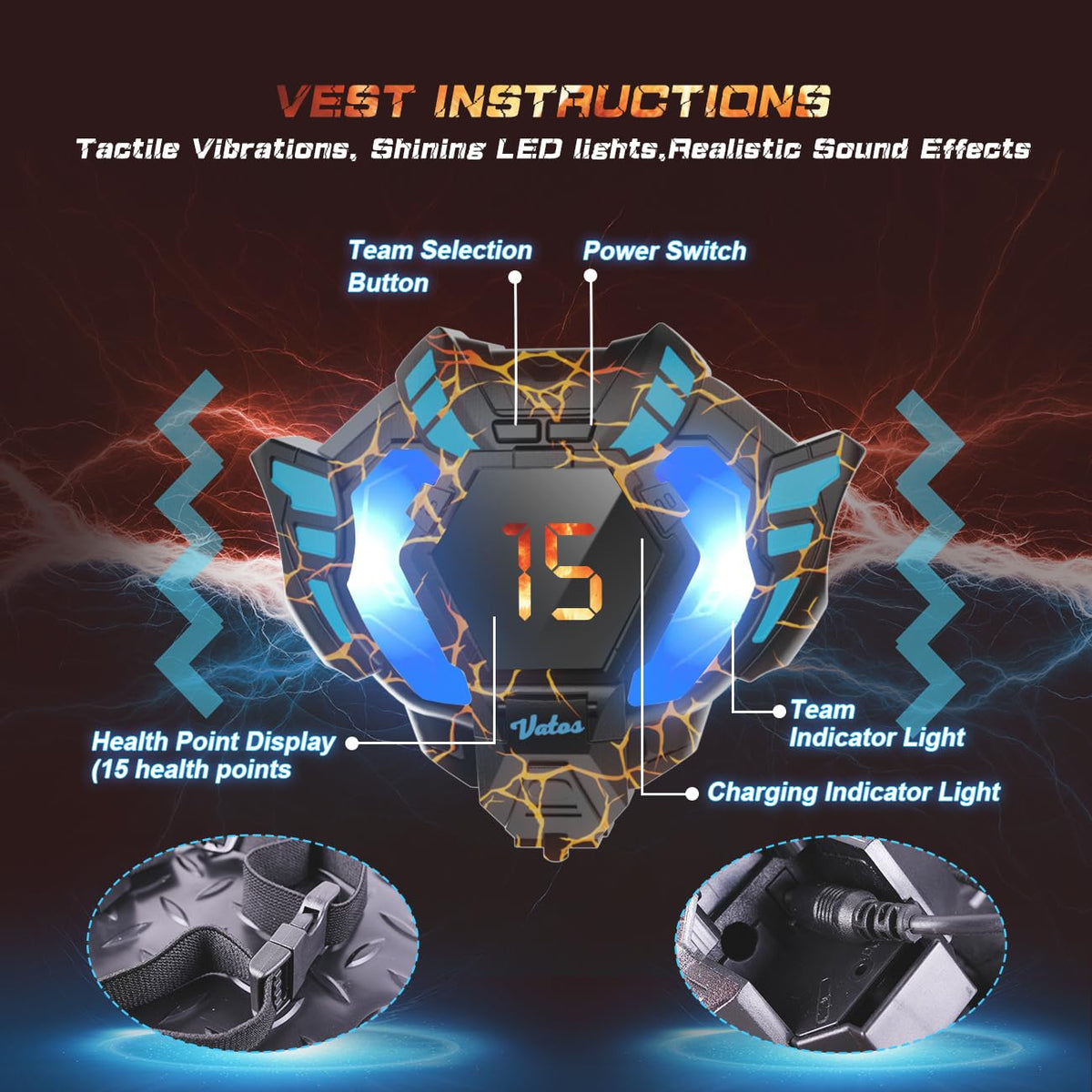 VATOS multi-zone targets on chest and gun enhance scoring