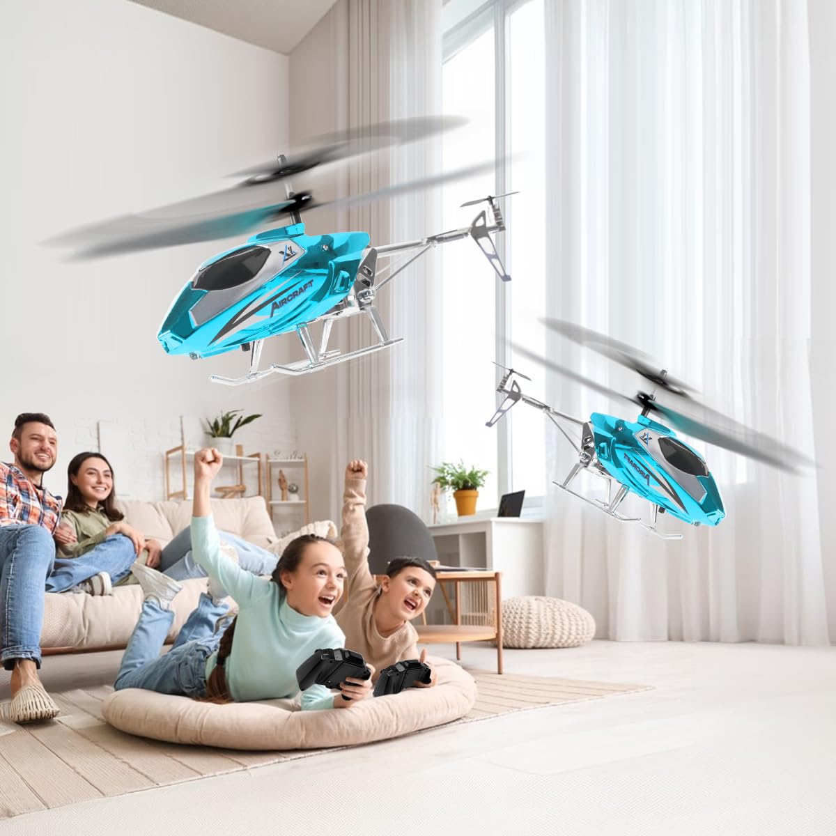 VATOS RC helicopter with altitude hold for steady hovering.