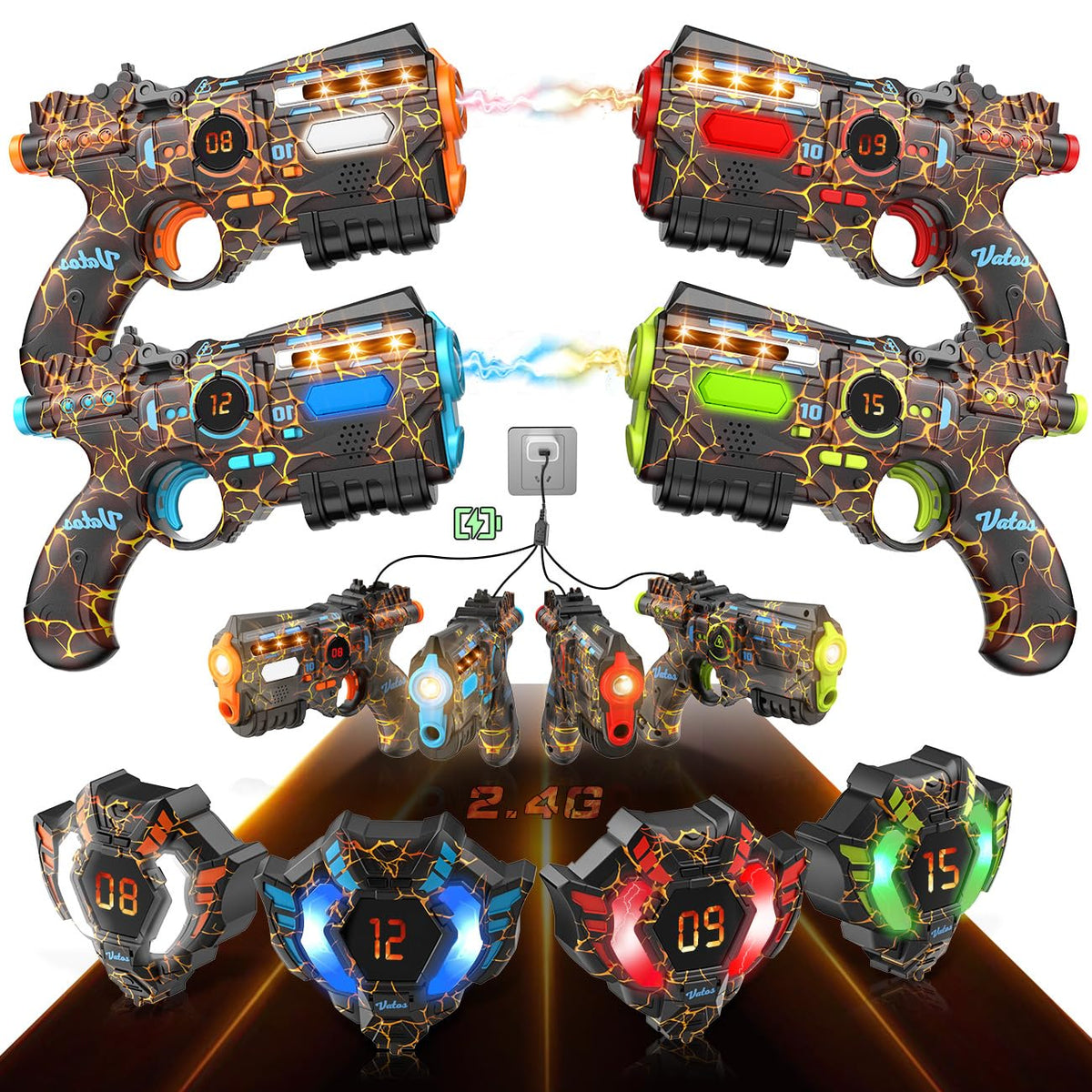 VATOS laser tag guns ready for outdoor battles and family fun
