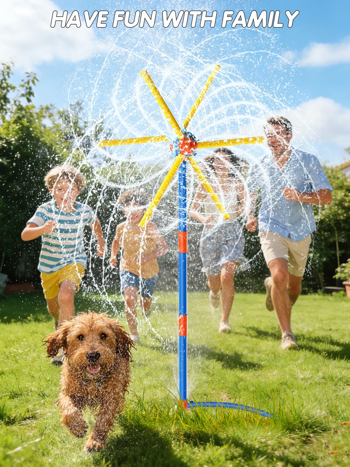 VATOS sprinkler made of safe ABS plastic for family outdoor use.