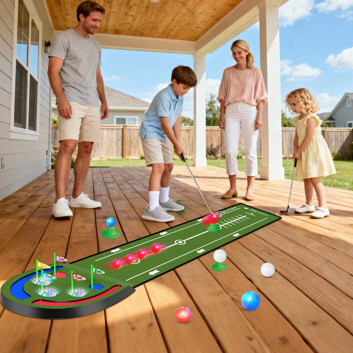 VATOS soft felt putting surface provides a safe kid-friendly feel
