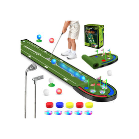 VATOS upgraded putting mat with LED balls for vivid nighttime practice and fun visuals