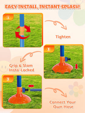 VATOS 4 side nozzles deliver playful limbs of water around kids.