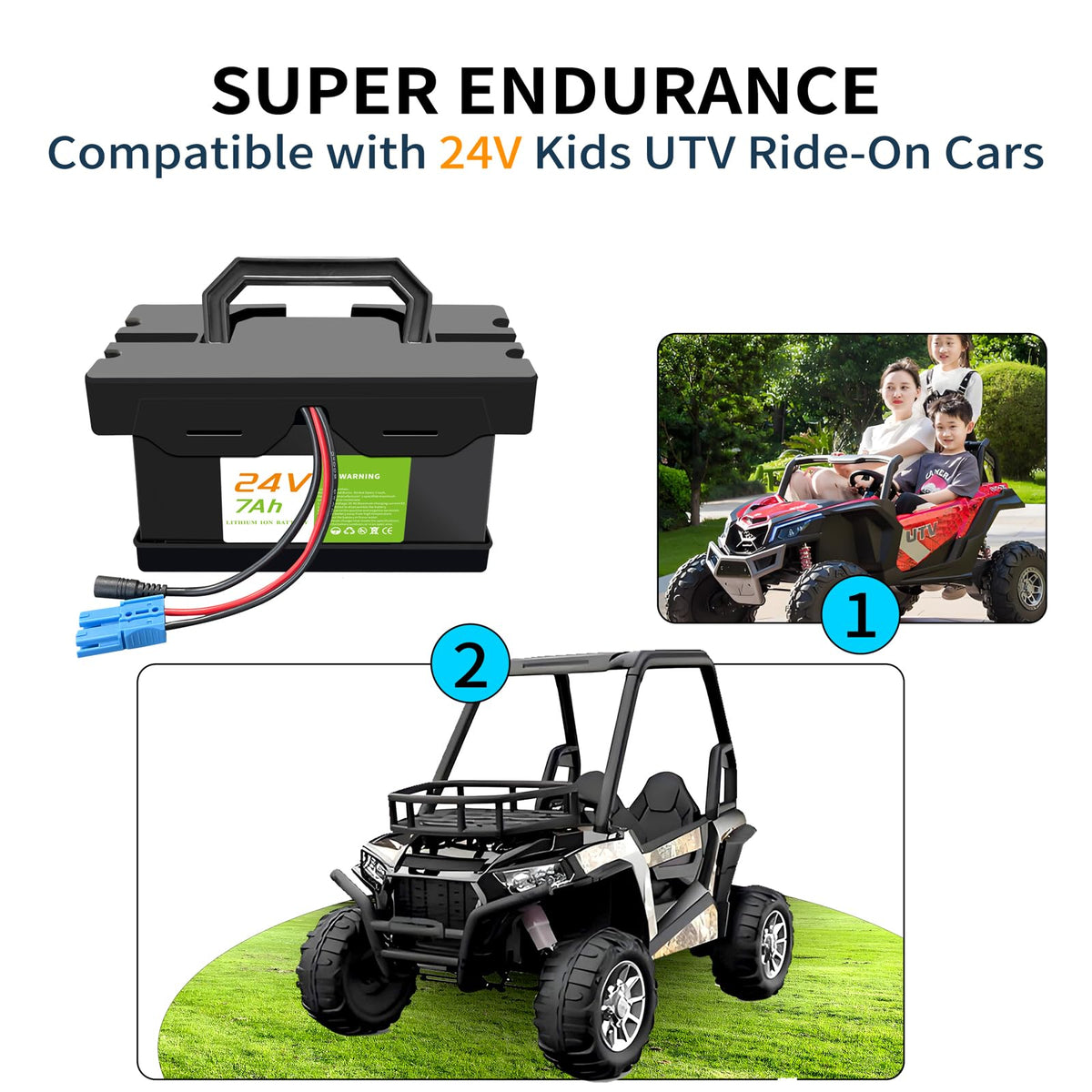 VATOSO 24V battery pack installation, simple swap to restore ride-on power.