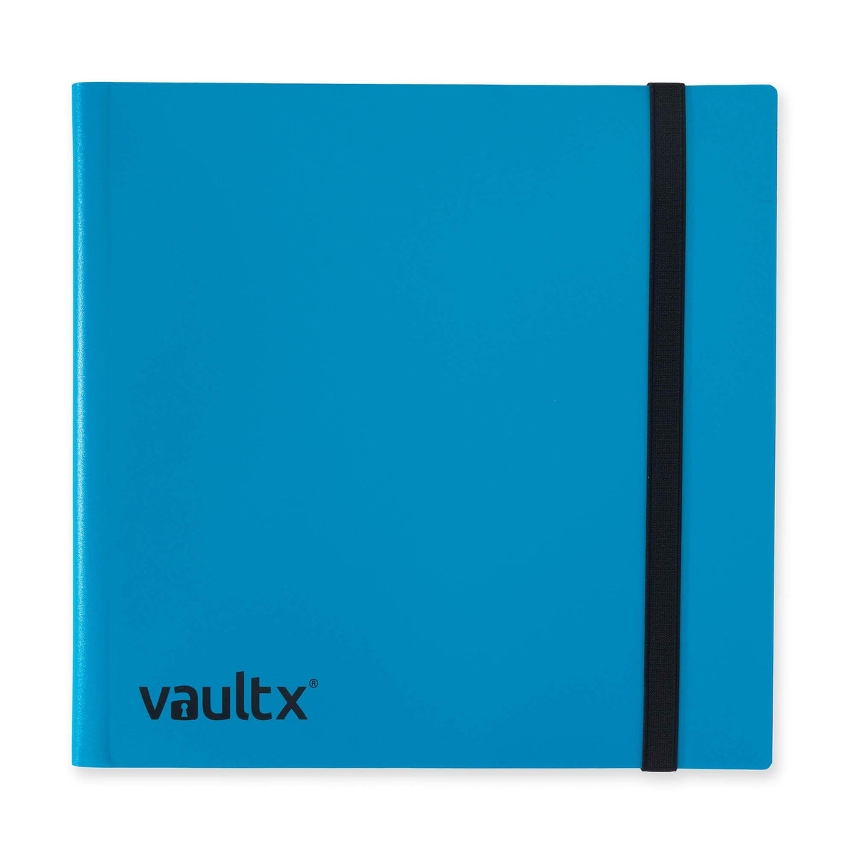 Vault X 12-pocket binder blue cover with secure side-loading pockets for trading cards.