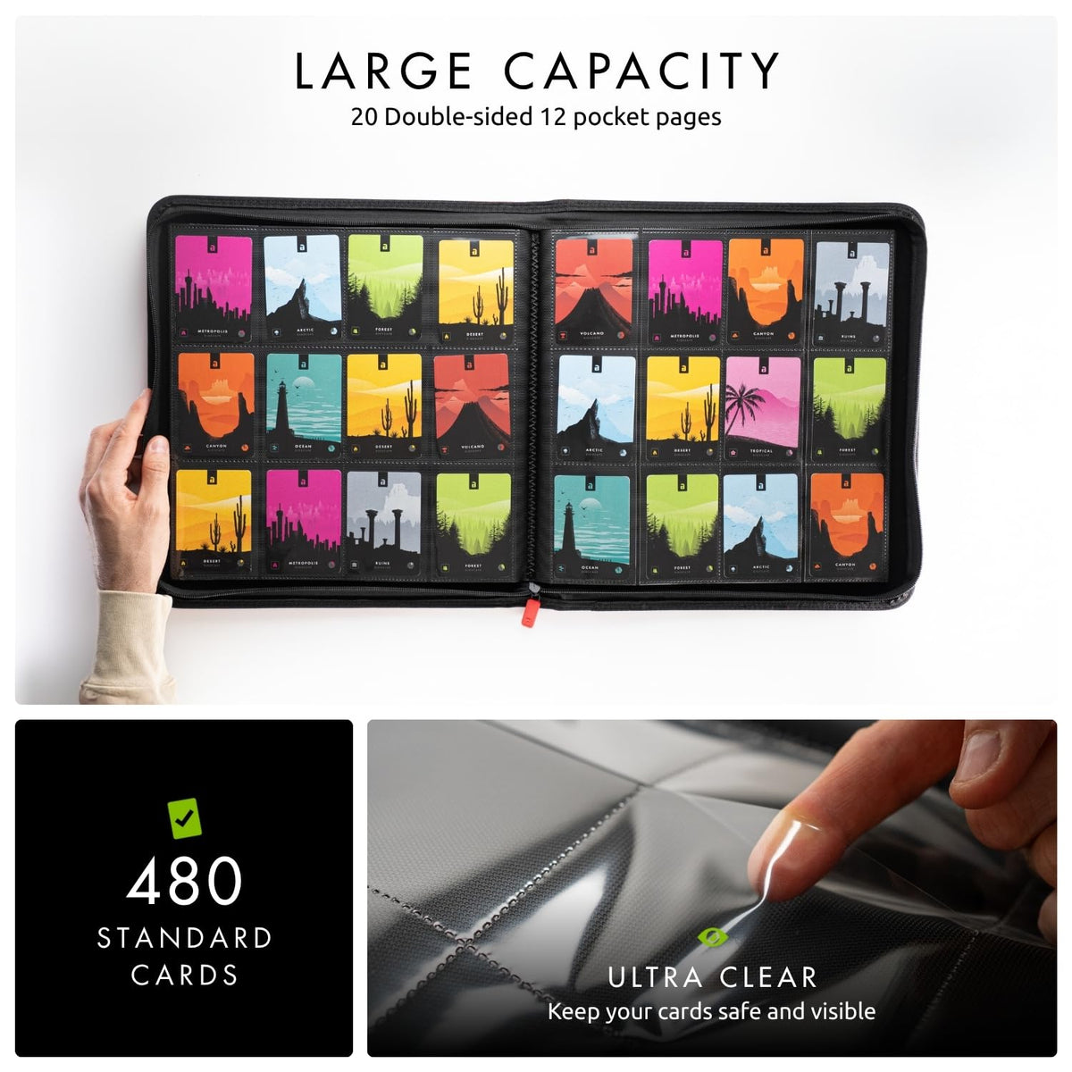 Vault X 12-pocket page layout holds multiple cards per page.