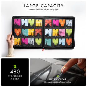Vault X 12-pocket page layout holds multiple cards per page.