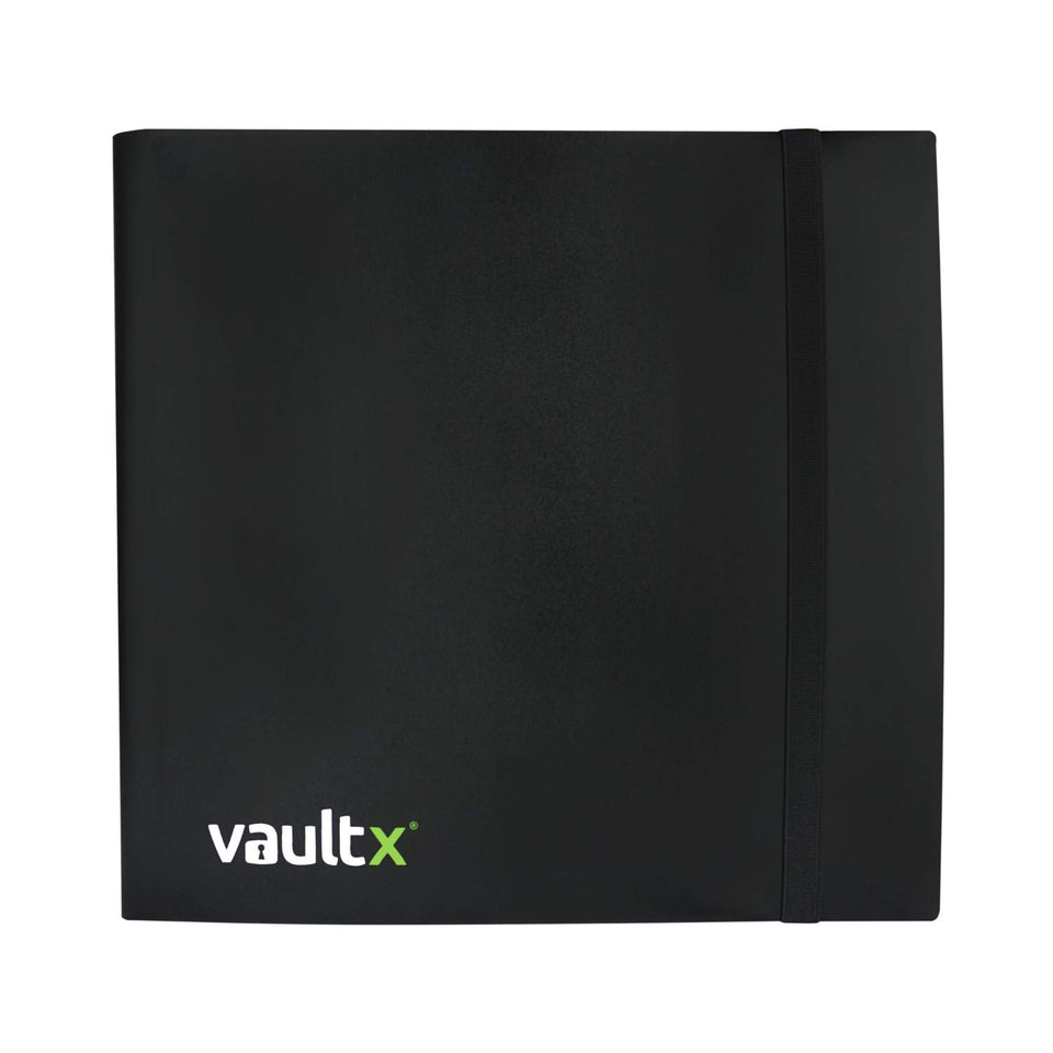 Vault X 12-pocket binder front cover showcases durable design for daily card organization