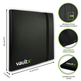 Vault X binder opened to inner pages ready to hold 480 cards