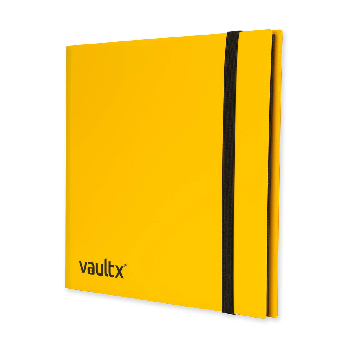 Vault X yellow binder interior with side loading pockets for organized storage