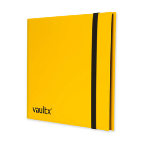 Vault X yellow binder interior with side loading pockets for organized storage