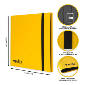 Vault X binder opened to show 20 pages and 12 pockets