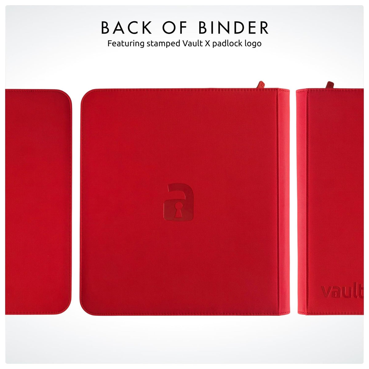 Vault X binder dimensions compatible with standard card sleeves for easy setup.