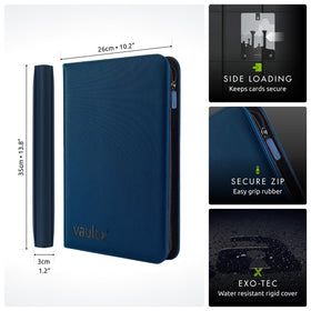 Vault X 20-page layout close-up showing ample storage for up to 360 standard cards.