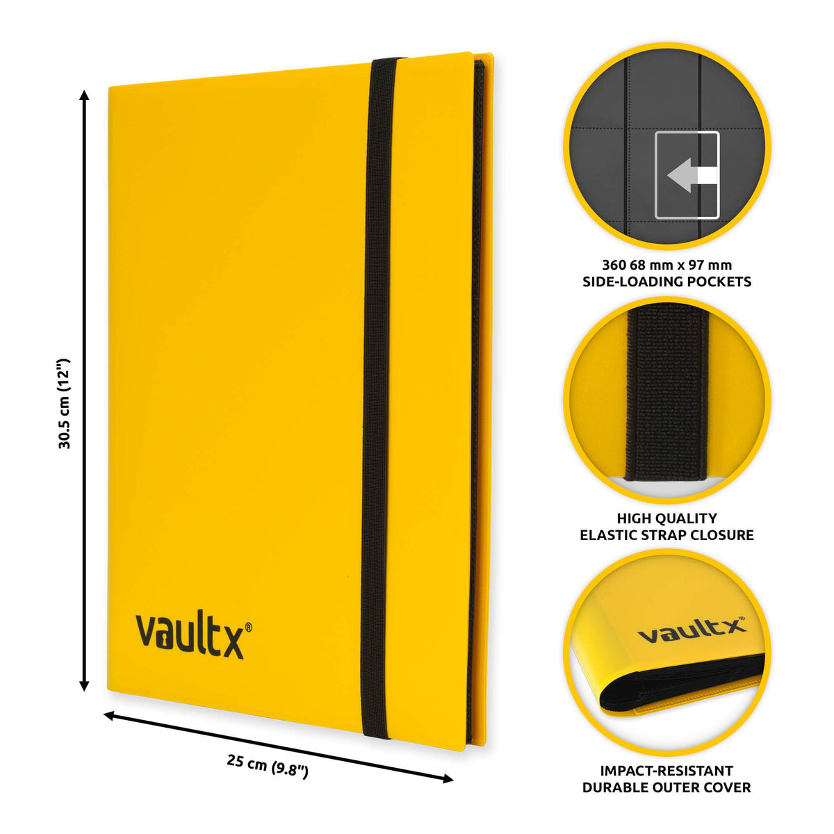 Vault X binder opened to reveal 20 double-sided pages for secure card organization
