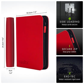 Open Vault X binder showing 20 side-loading pages for organization.