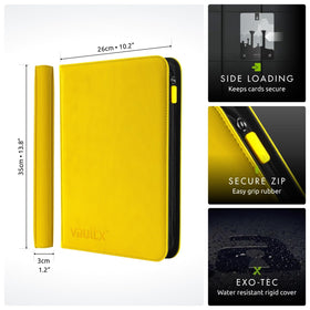 Vault X 360-card capacity on a page display highlights high-density storage for collectibles.