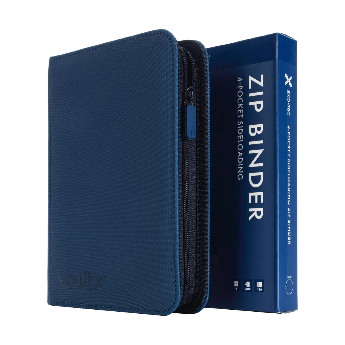 Vault X 4-Pocket Zip Binder blue front view for easy transport