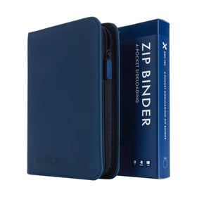 Vault X 4-Pocket Zip Binder blue front view for easy transport