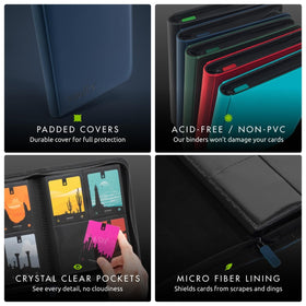 Vault X binder interior shows 20 pages and side-loading pockets