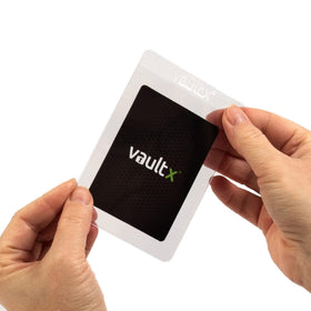 Vault X 81x108 mm pocket fits standard cards.