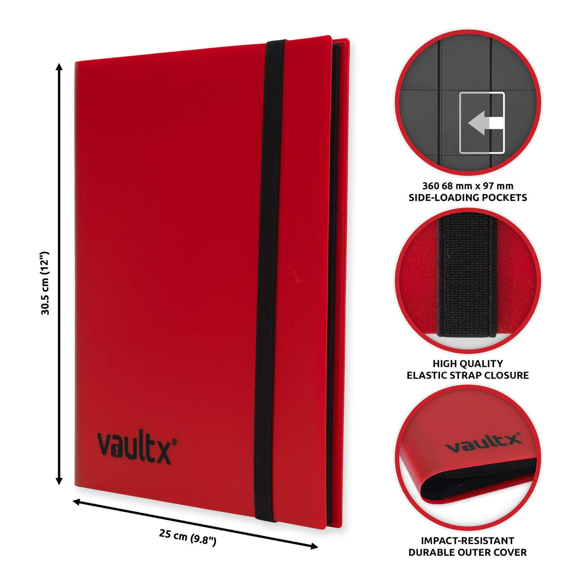 Vault X binder interior pages showing 9 pockets per page for 360 cards