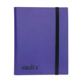 Vault X 9-pocket purple binder, front view showing organized display on the go.