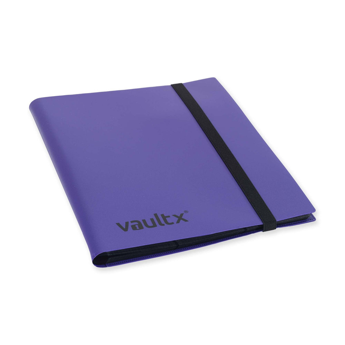 Vault X binder open with side-loading pockets for card protection.
