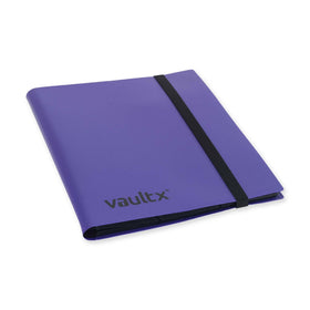 Vault X binder open with side-loading pockets for card protection.