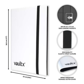 Close-up of side-loading pockets in Vault X binder for protected cards.