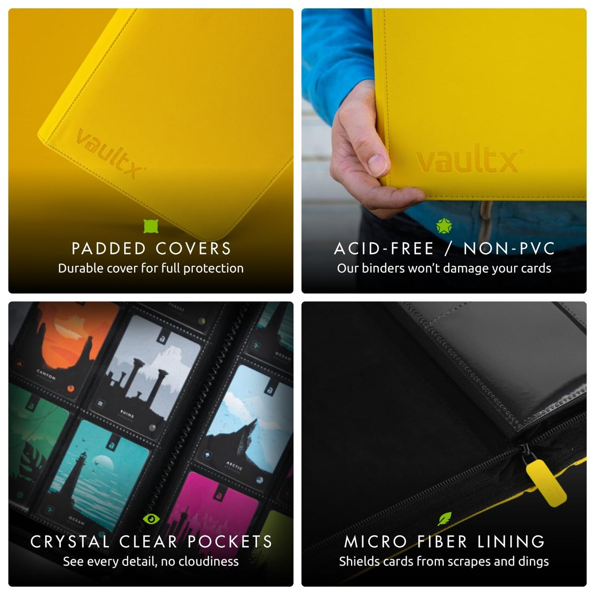 Vault X archival-safe materials shield cards from dust and moisture.