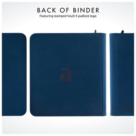 Blue Vault X binder designed for standard-sized card sleeves.