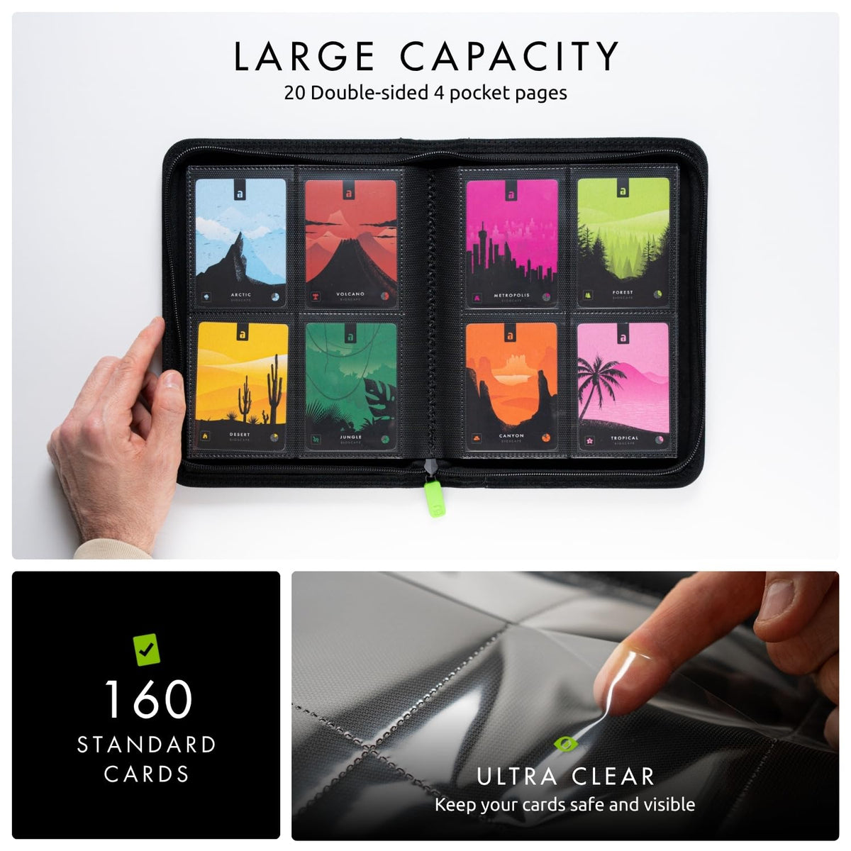 Vault X Exo-Tec binder holds up to 160 standard cards securely.