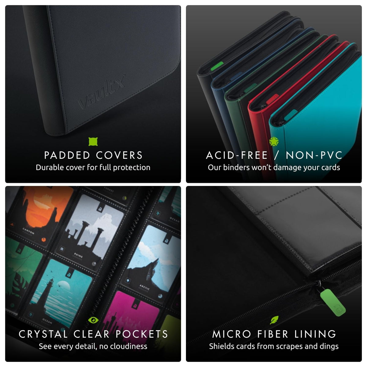 Vault X Exo-Tec binder features padded front and rear covers.