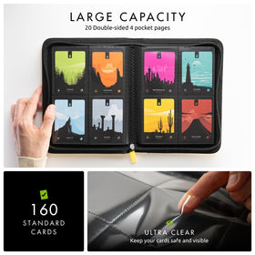 Vault X Exo-Tec binder yellow side-loading pockets provide organized storage for up to 160 cards.