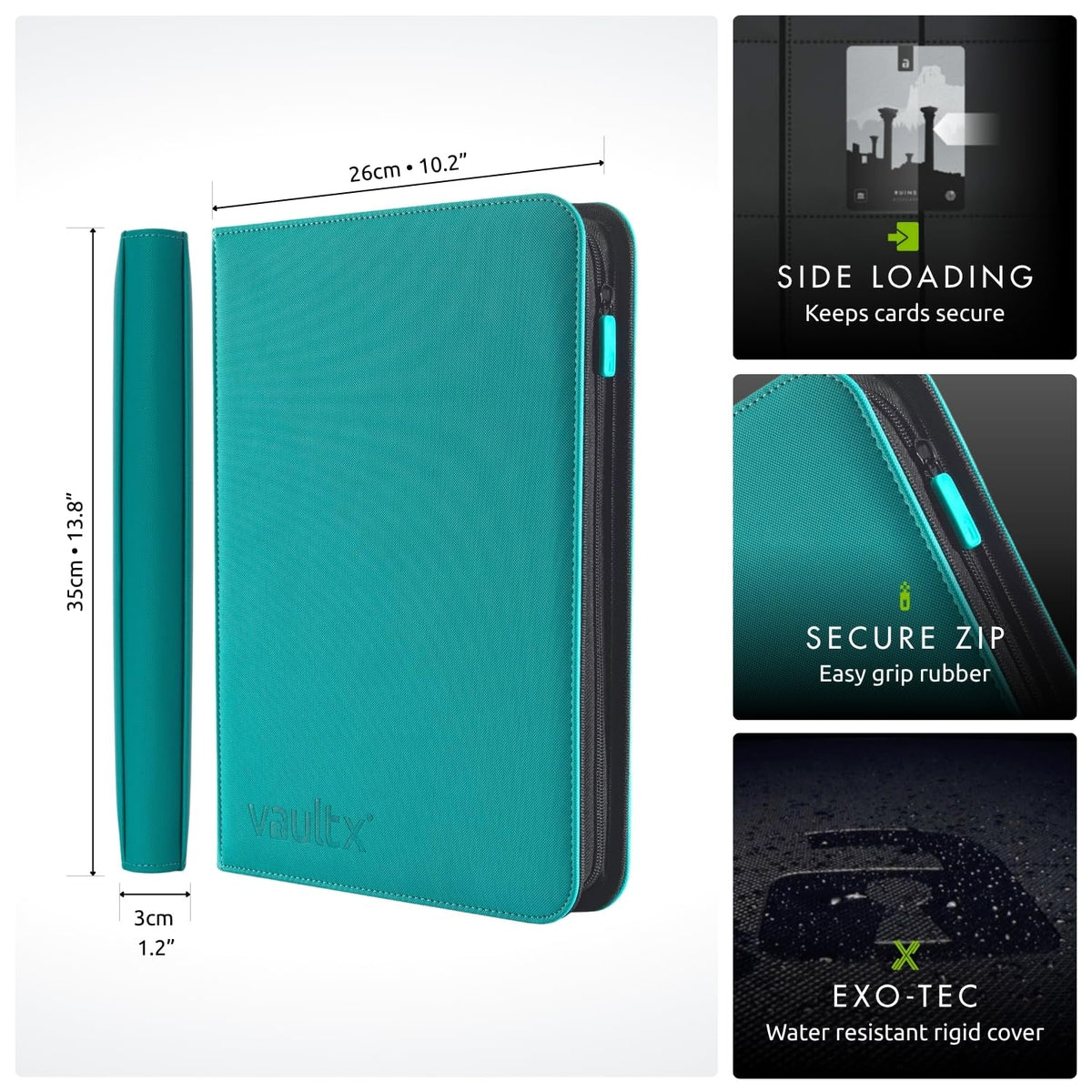 Vault X exo-tec cover closeup highlighting durable, water-resistant protection.