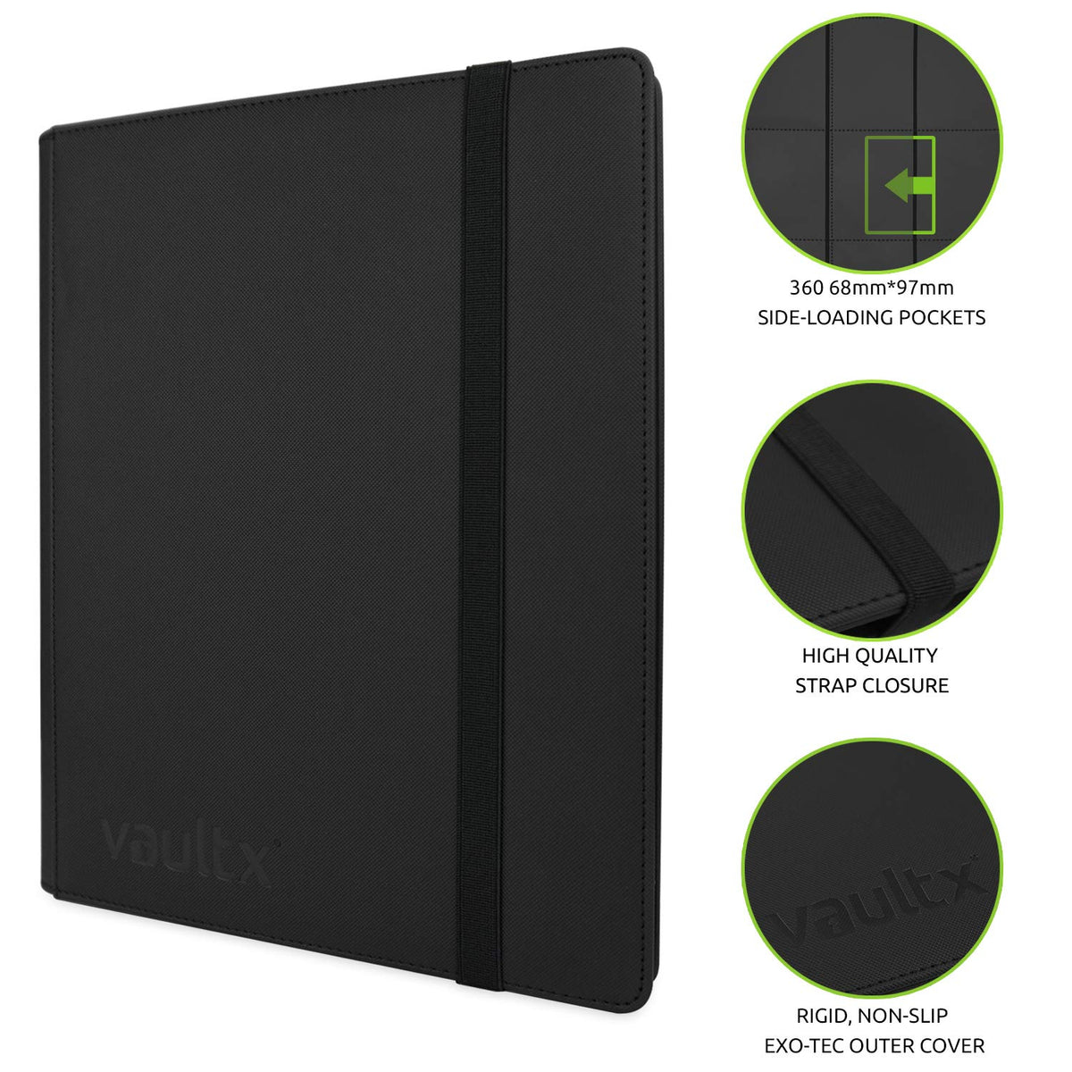Vault X Exo-Tec binder interior with open pages for easy organization.