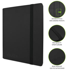 Vault X Exo-Tec binder interior with open pages for easy organization.