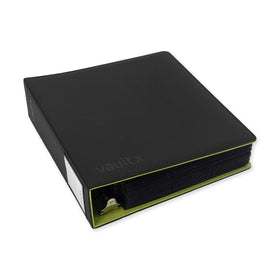 Vault X binder with three D-rings securely holds up to 900 cards.