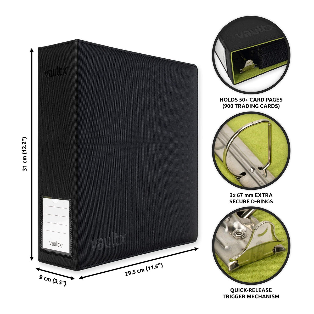 Exo-Tec material provides water resistance for long-term card storage.