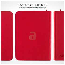 Vault X red binder displayed as a compact storage solution for collectors.