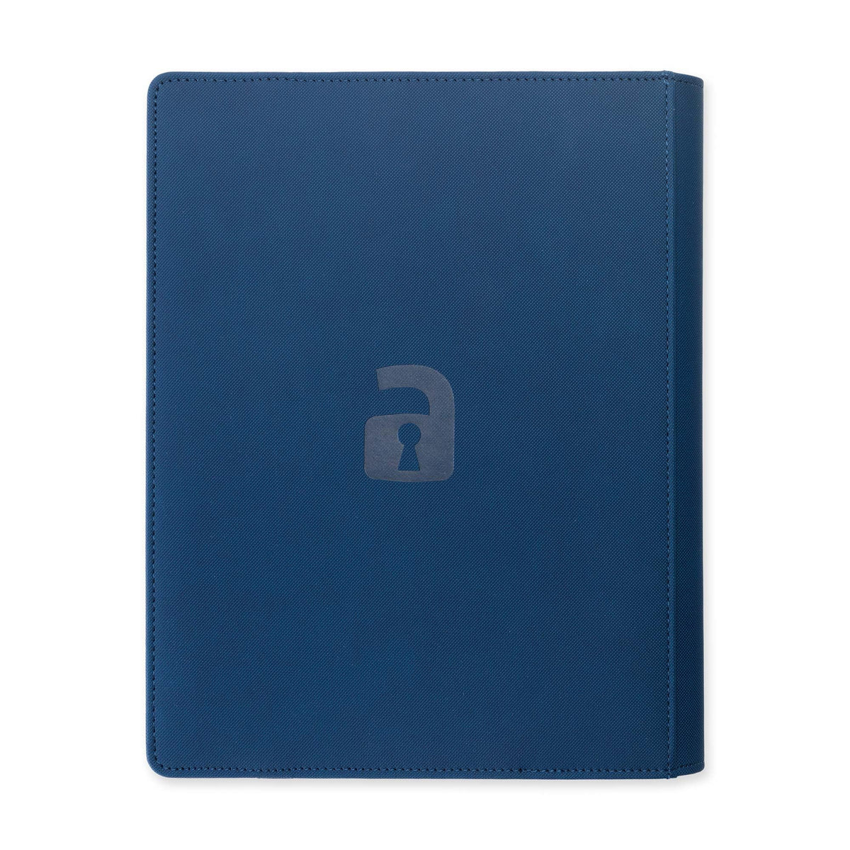 Vault X sleeve-compatible blue binder works with standard sleeves for versatile protection