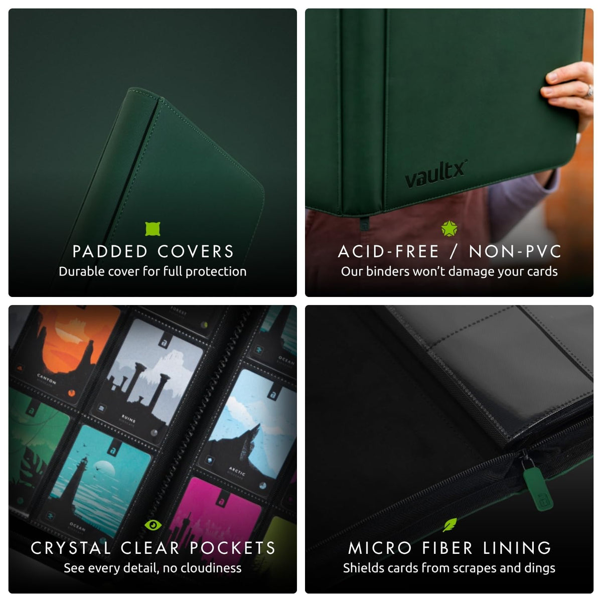 Vault X binder compatible with standard card sleeves
